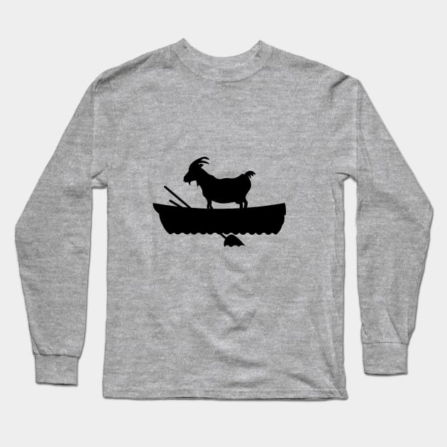 goat in a boat black Long Sleeve T-Shirt by goats